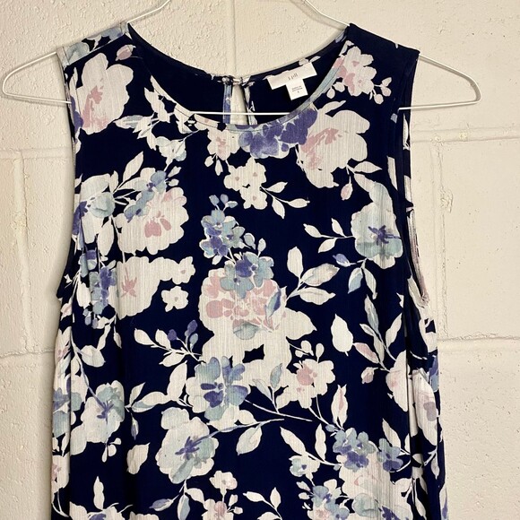 J.Jill Floral Ruffle Peplum Hem High-Low Sleeveless Maxi Dress size small - Picture 3 of 5